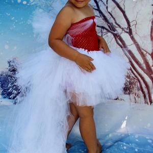 Girls Red & White Tutu Dress, Christmas valentines